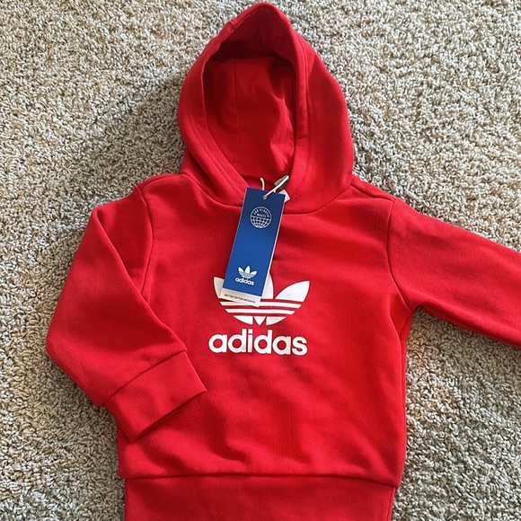 New! Adidas Red matching sweatsuit - Picture 2 of 3